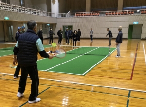 バウンドテニス体験1 基本的なルール等の説明受けて
