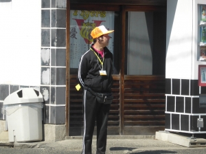 開始までまだ時間が…、推進委員発見!