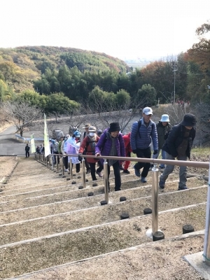 ふなおワイナリーの最後の階段。ちょっと登り坂で汗かきました。