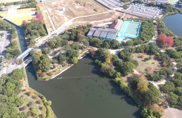 水島緑地福田公園憩いの広場空撮