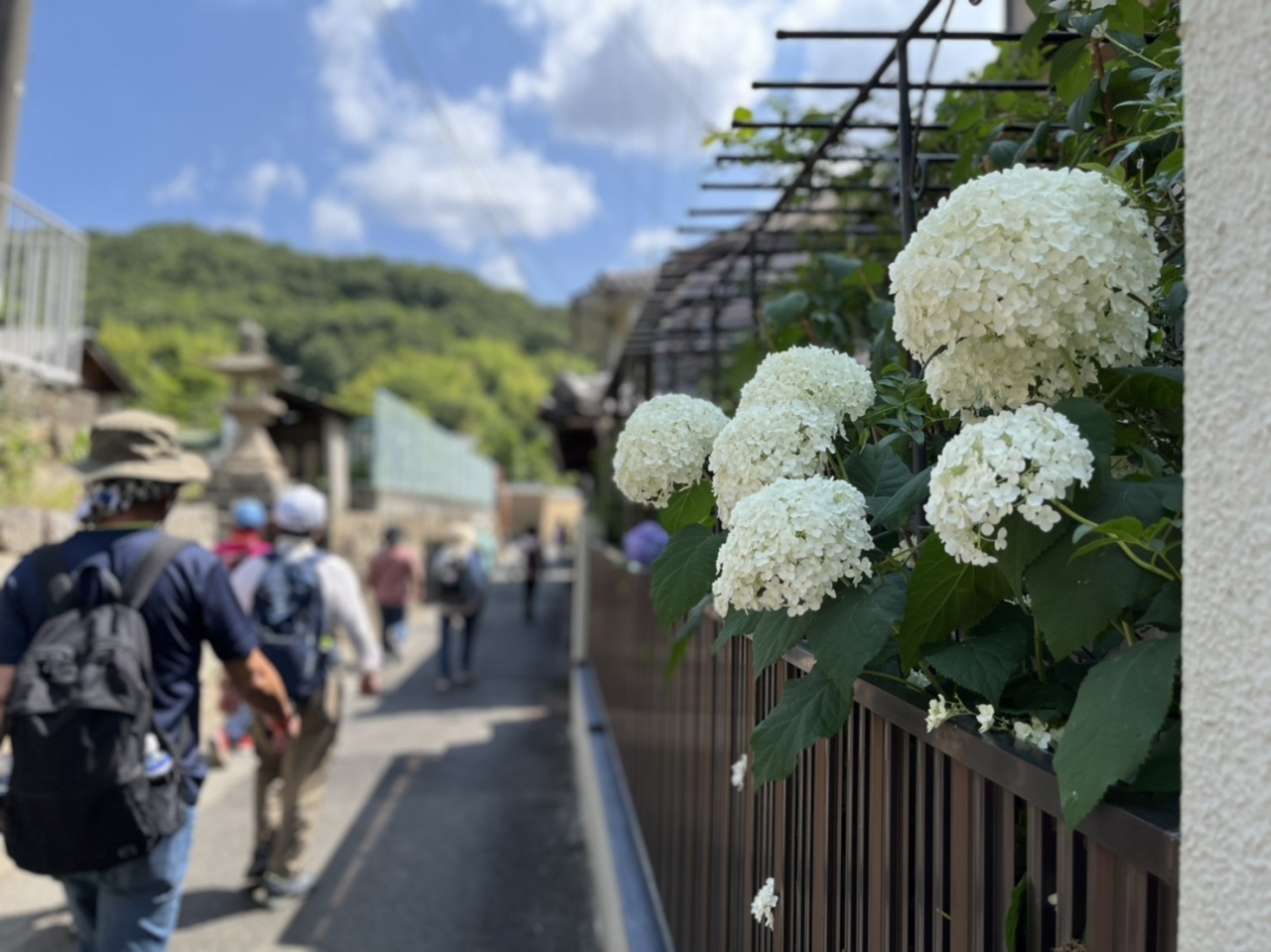 晴天のもと出発