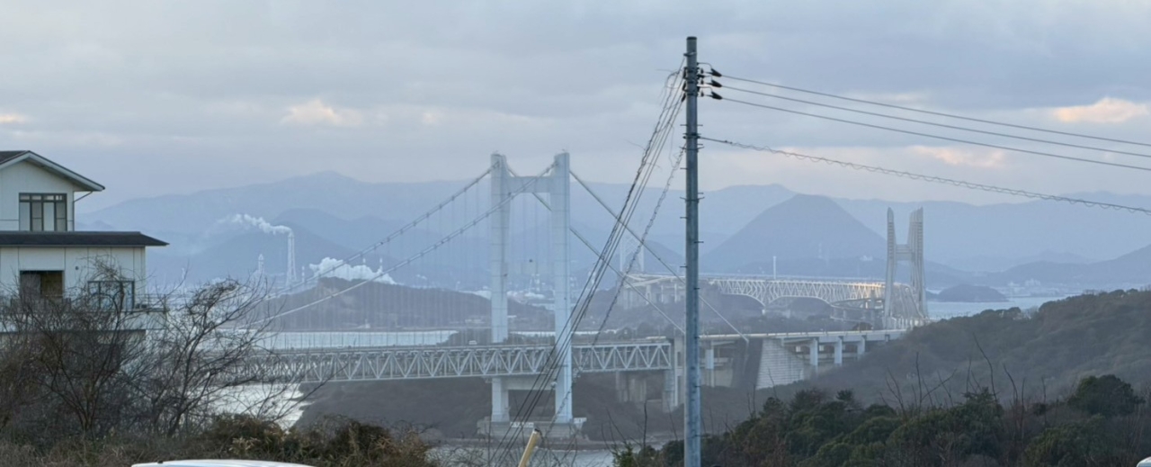 鷲羽山ハイランドから見える瀬戸大橋