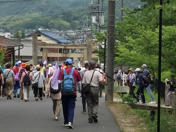 最後のチェックポイント、清田八幡神社をすぎ、ゴールまでもう少しです‼️