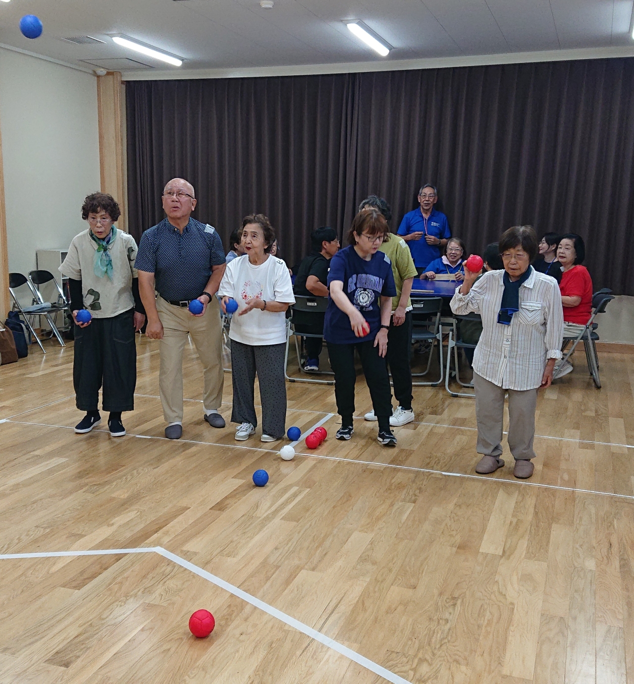ボールにスピンをかける練習中